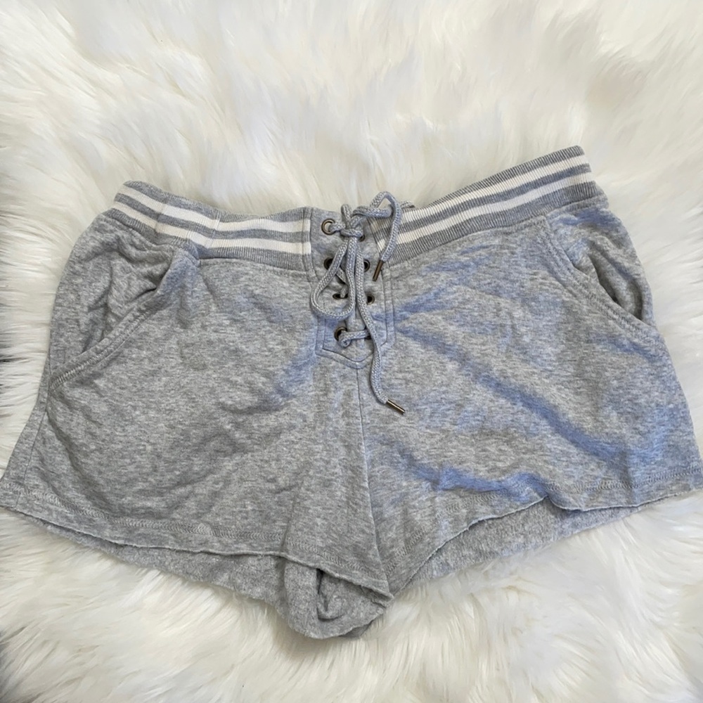 Free Press Gray and White Lounge Shorts